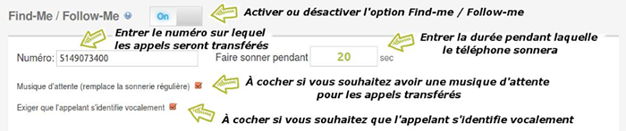 Find-Me / Follow-Me sur les postes téléphoniques