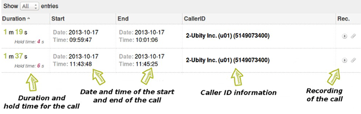 Details of agents total calls