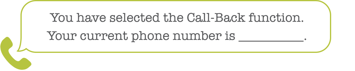 Confirm Call-Back number