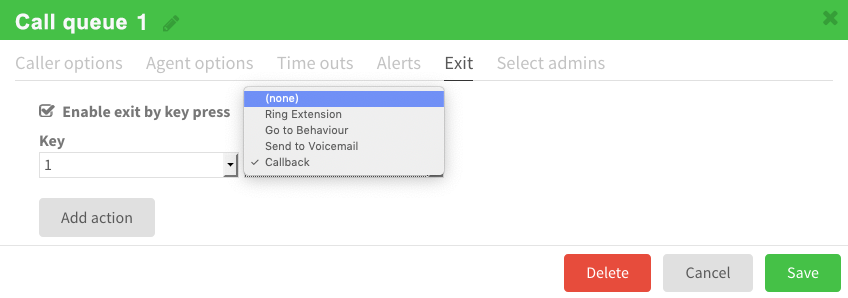 Deactivate the Call-Back option