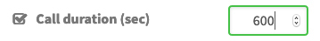 Maximum call length alert