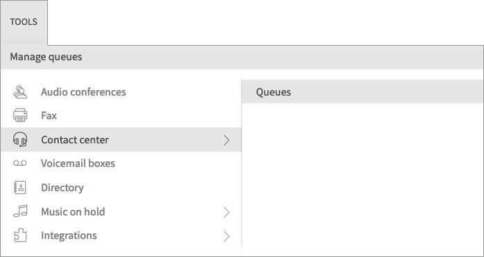 Call Queues menu for Call-Back option